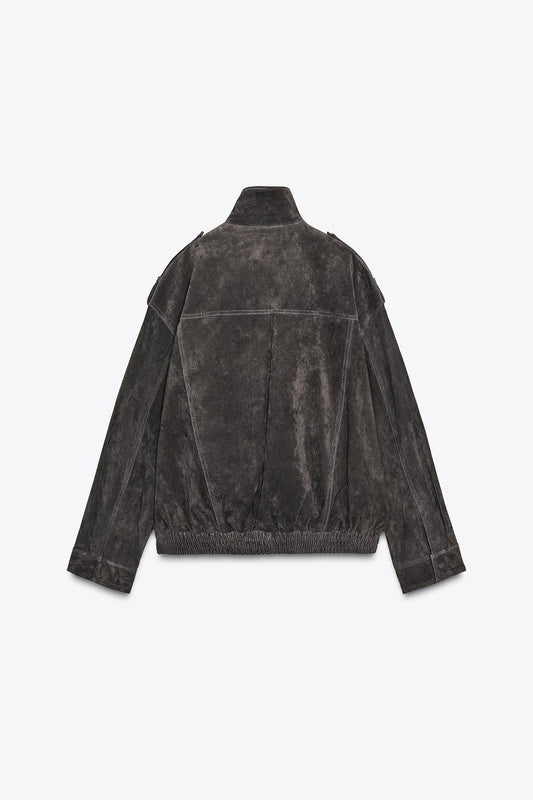 Suede Bomber Jacket