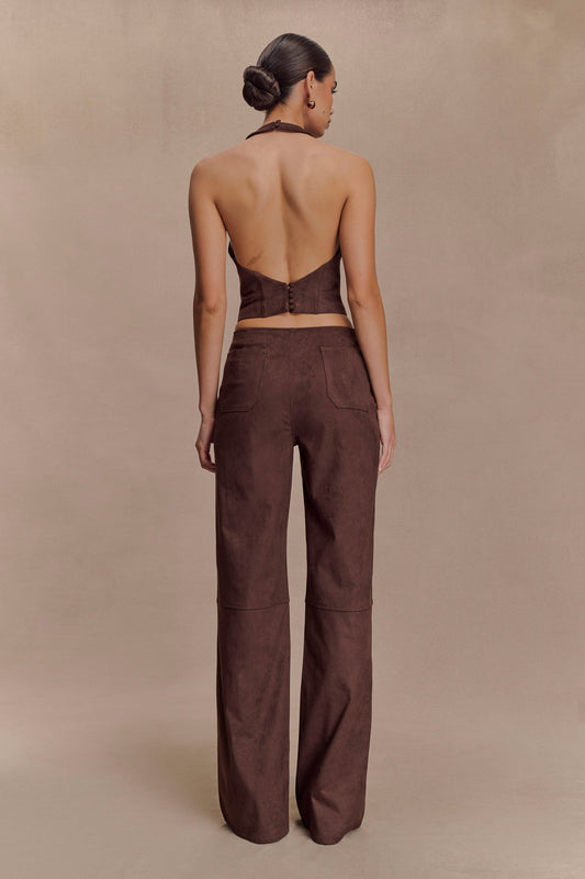 Brown Faux Suede Co - ord Set