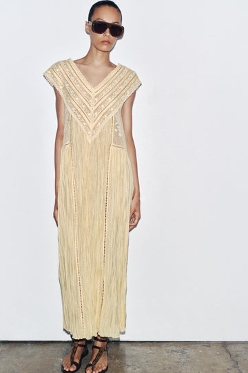 Ivory Embroidered Maxi Dress