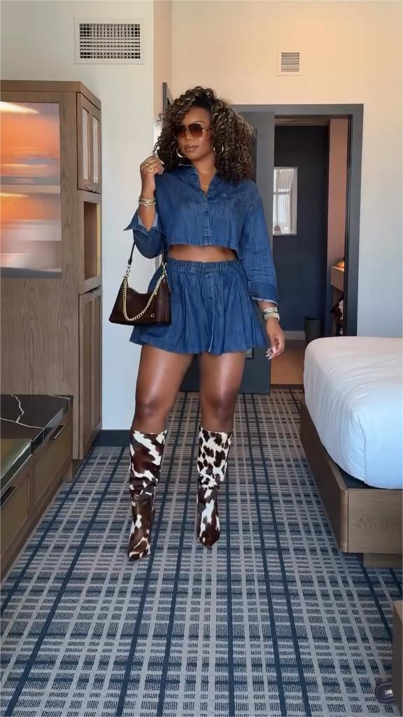 casual denim suit