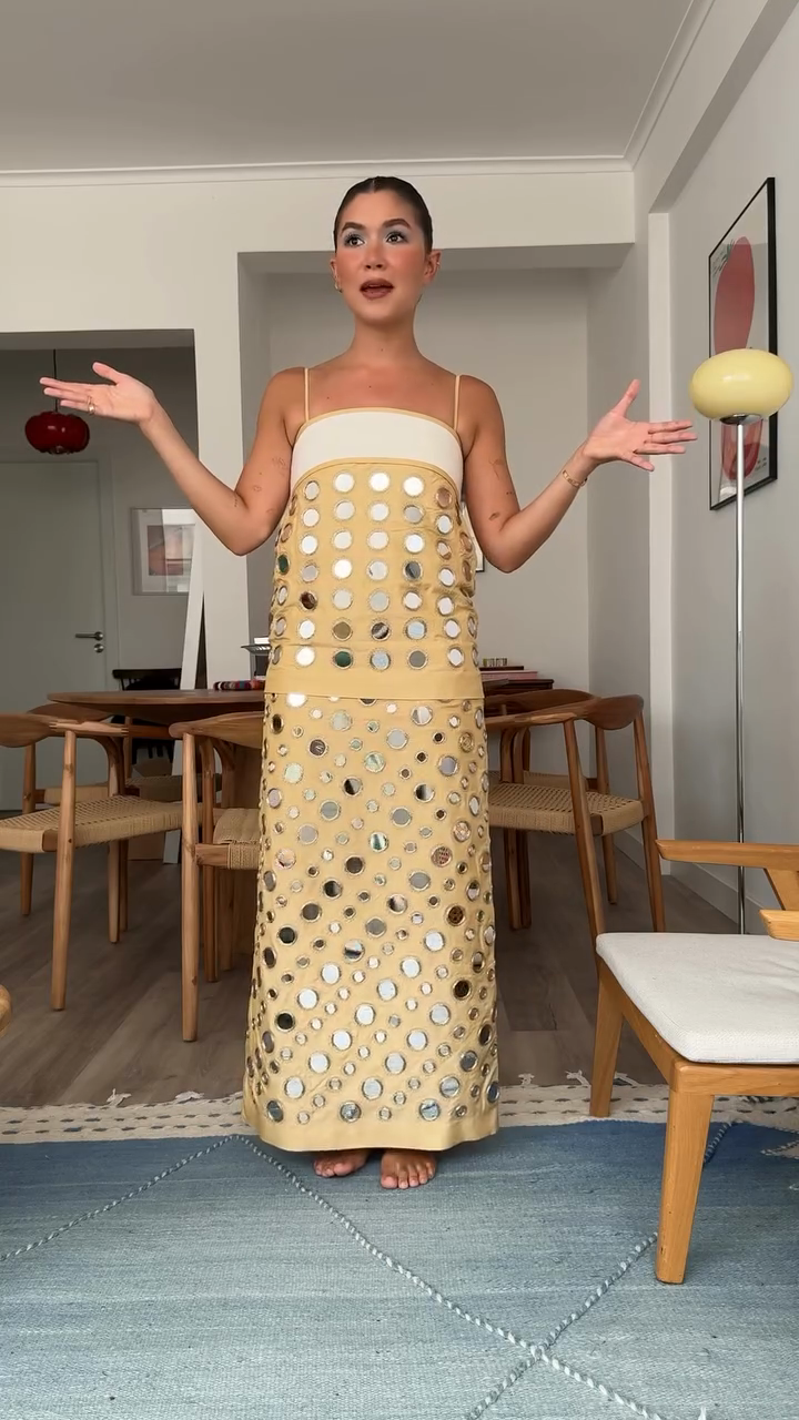 Yellow Mirror - Embellished Maxi Dress