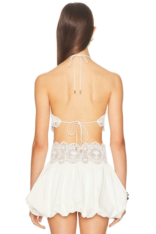 White Crochet - Detailed Two - Piece Set
