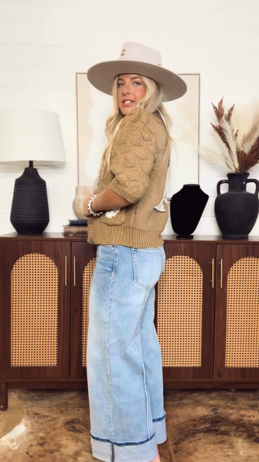 Beige Knit Cardigan