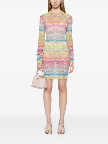 Colorful Striped Knit Bodycon Dress