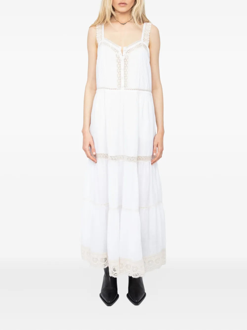 White Tiered Maxi Dress