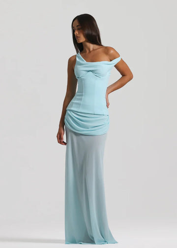 Off - the - Shoulder Sheer Maxi Dress