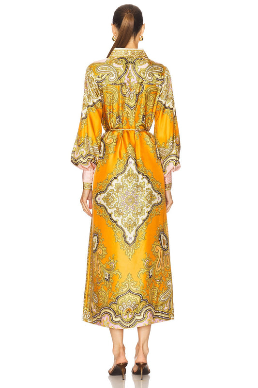 Paisley Print Maxi Shirtdress