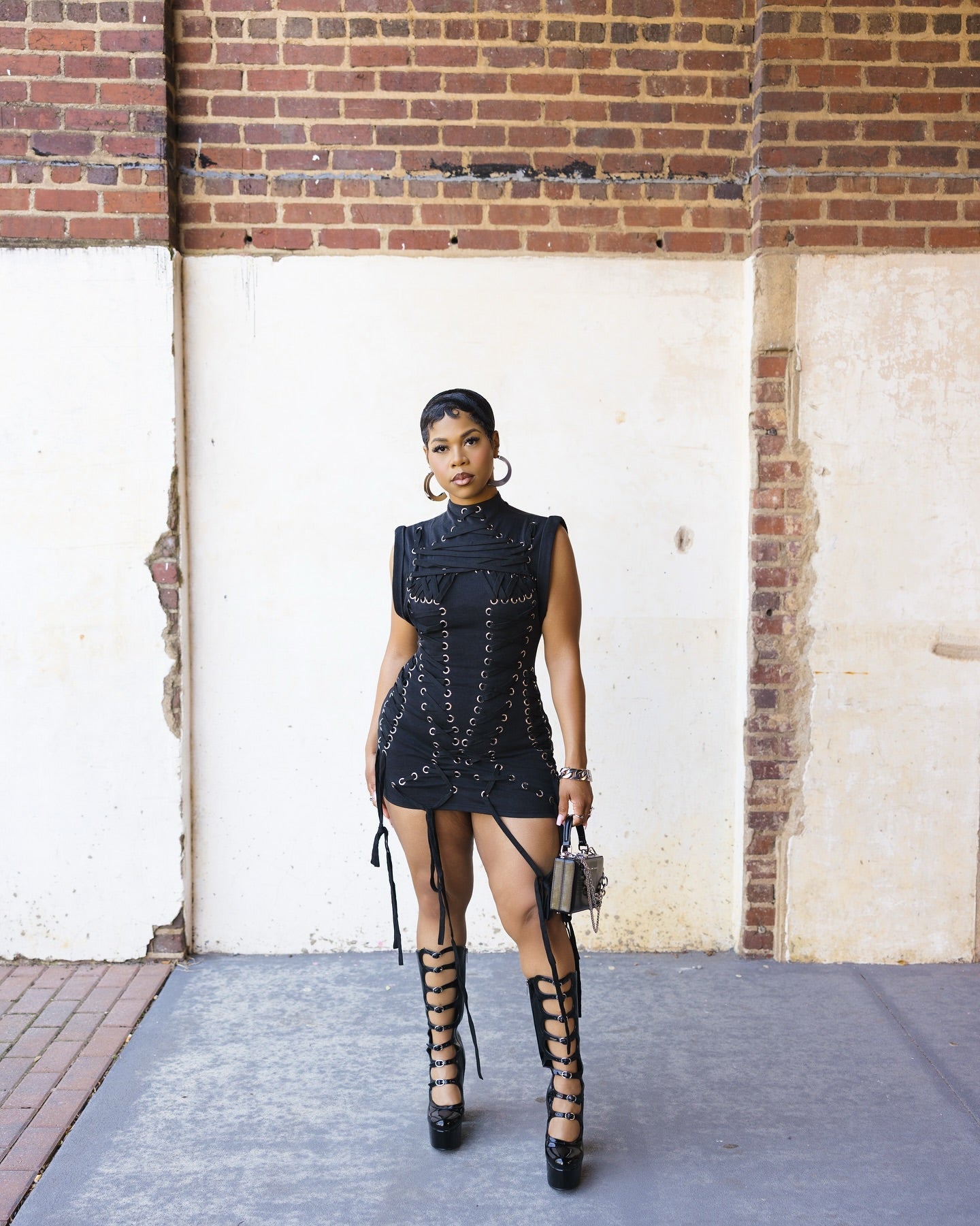 black mini dress