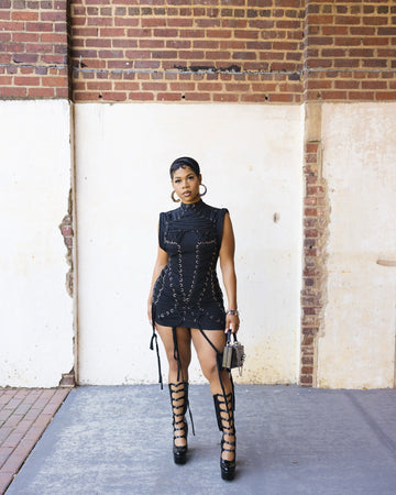 black mini dress
