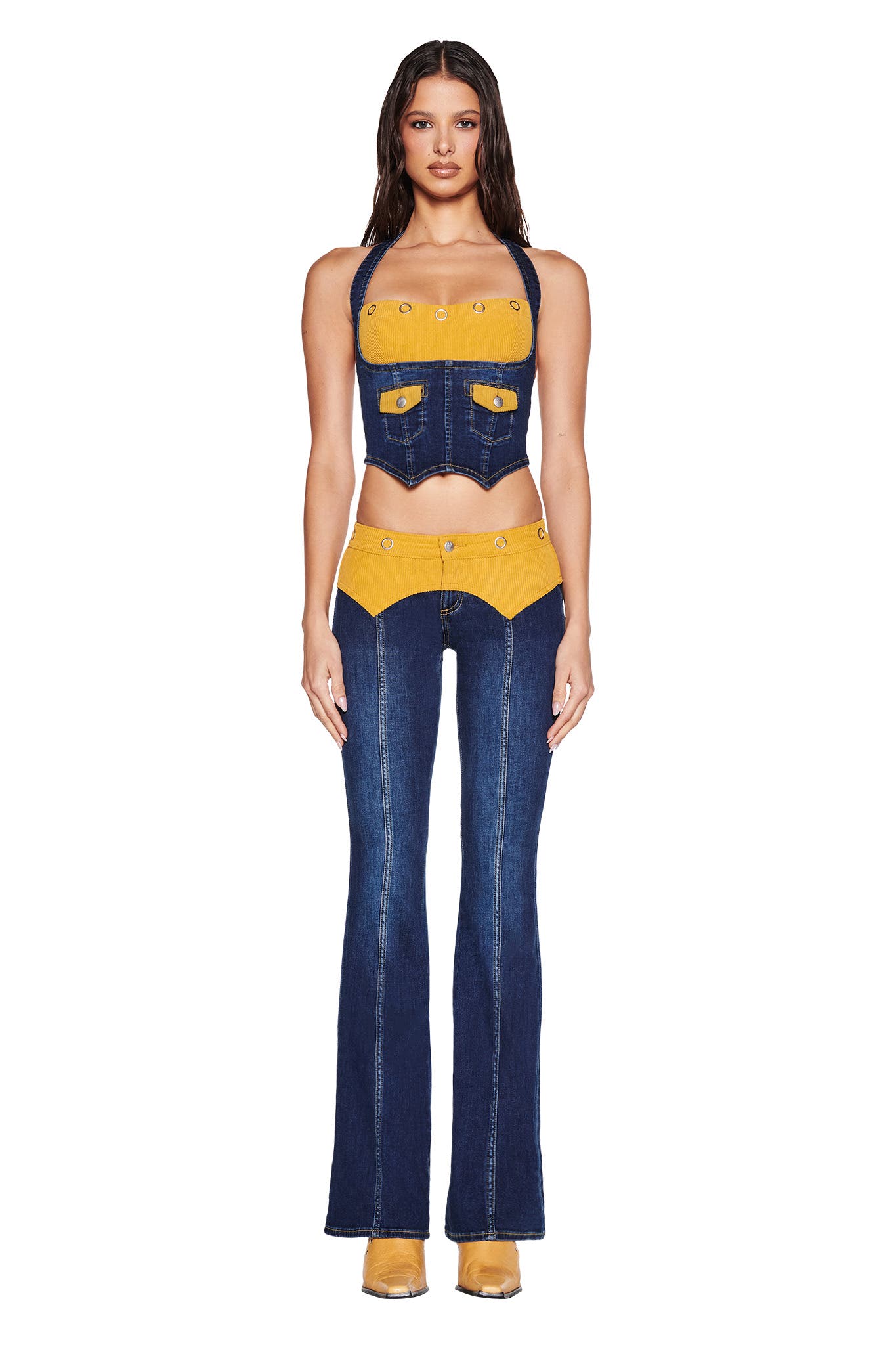 Fashion retro denim suit