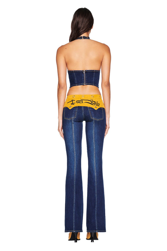 Fashion retro denim suit