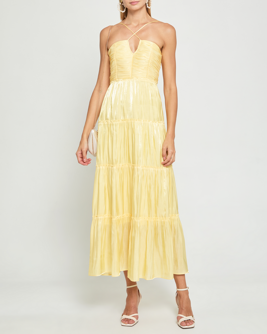Elegant and luxurious halterneck maxi dress