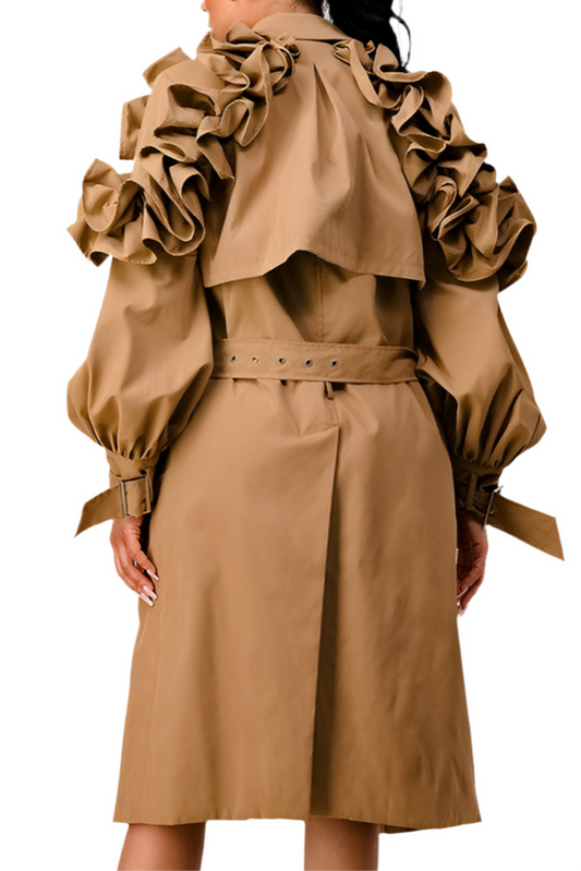 Exquisite and unique lantern sleeve overcoat