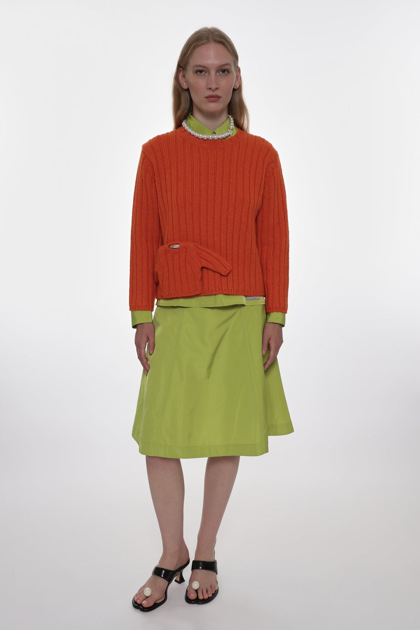 Ribbed Sweater with Mini Mitten Detail