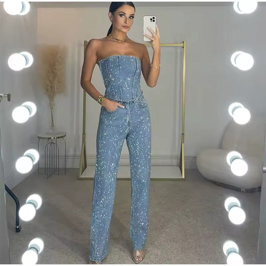 Denim Sequin Set