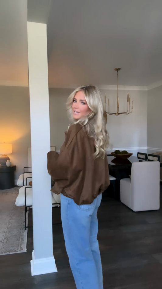 Oversized Brown Suede - Like Jacket