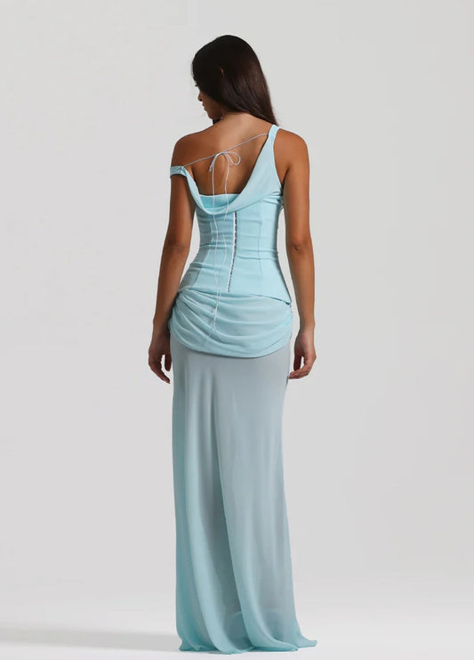Off - the - Shoulder Sheer Maxi Dress